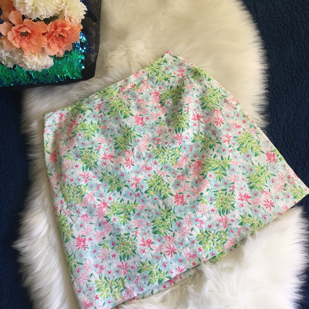 Lilly Pulitzer Floral Print Short Skirt White